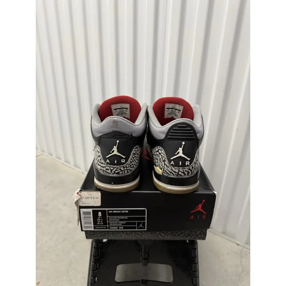 Nike Air Jordan 3 Cement Black Varsity 2011 Size 8 Men's - 136064-010